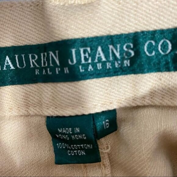 Lauren Jeans Lauren Ralph Lauren Women’s Vintage Tan Jeans Lace Details - Picture 4 of 5